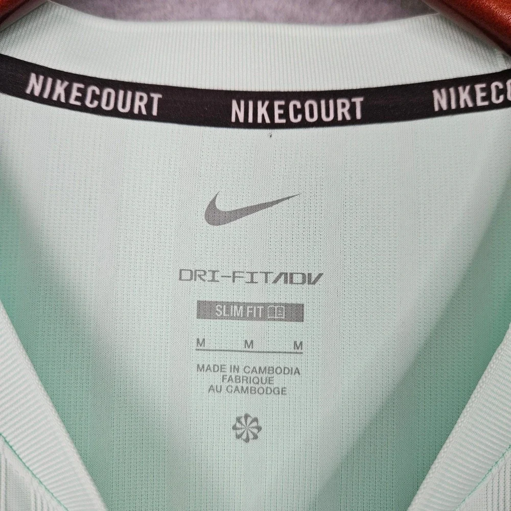 NikeCourt Dri-FIT ADV Slam Mens Tennis Top Mint Green HM6710-353 Medium New